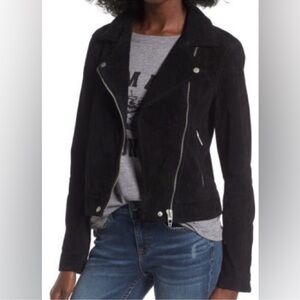 Blank NYC Suede Moto Jacket, size M, black